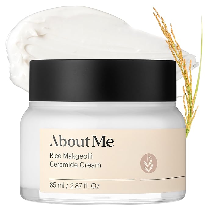 About Me Rice Makgeolli Ceramide Cream – Korean Traditional Fermentation Face Moisturizer for Dry Sensitive Skin – Daily Care with 6 Ceramides & Shea Butter – Korean Skin Care – 2.87oz, 85ml