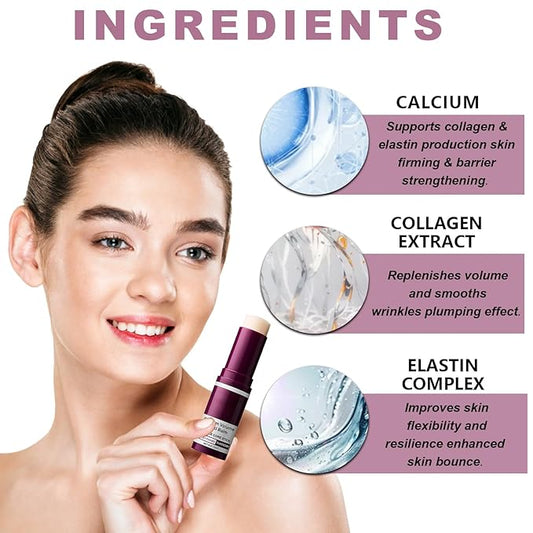 Charunee 2Pc Calcium Multi Balm Stick, Cementerre Calcium Multi Balm,Korean Wrinkle Core Collagen Moisturing Sticks,Anti-Aging Formula for Face, Eyes & Neck - Firming Skin Suitable for All Skin Types