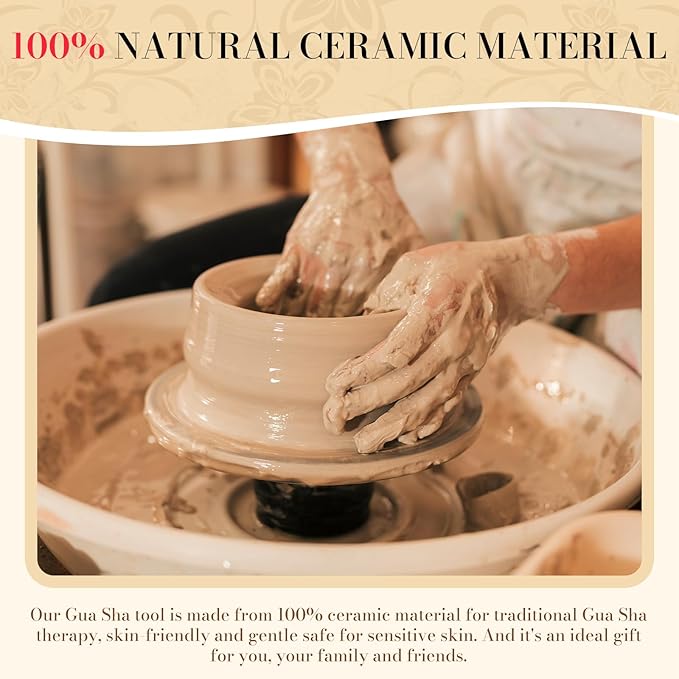 9 in 1 Ceramic Body Gua Sha Facial Tool, Face & Body Gua Sha Massage Tools, Premium Korean 괄사 Guasha Board for Face Lift, Muscle Relief, Skin Care