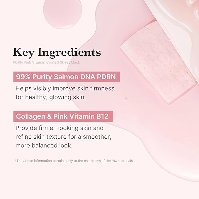 medicube Salmon DNA PDRN Pink Vita Coating Sheet Mask 10EA - Korean sheet mask for glass skin - Luxurious Home care Mask for Hydration, Firming, and Balanced Skin, Korean Skin Care (22g/0.77oz x 10ea)