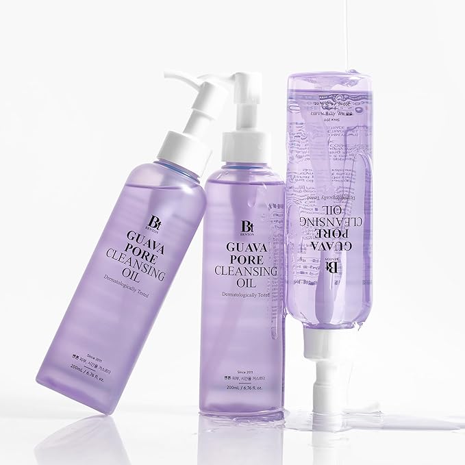 BENTON Guava Pore Cleansing Oil – Korean Facial Cleanser with Enzymes & Plant Oils for Blackhead Removal, Makeup Remover & Deep Pore Cleansing – Lightweight, Non-Greasy – 6.76 fl oz (200ml)