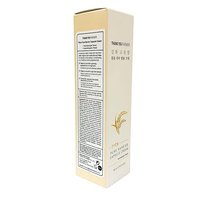 Rice Pure Barrier Capsule Cream - Moisturizing & Skin Barrier Cream | Hypoallergenic, Dermatologist Tested | Korean Skincare with Ceramide Capsules & Korean Rice Extract