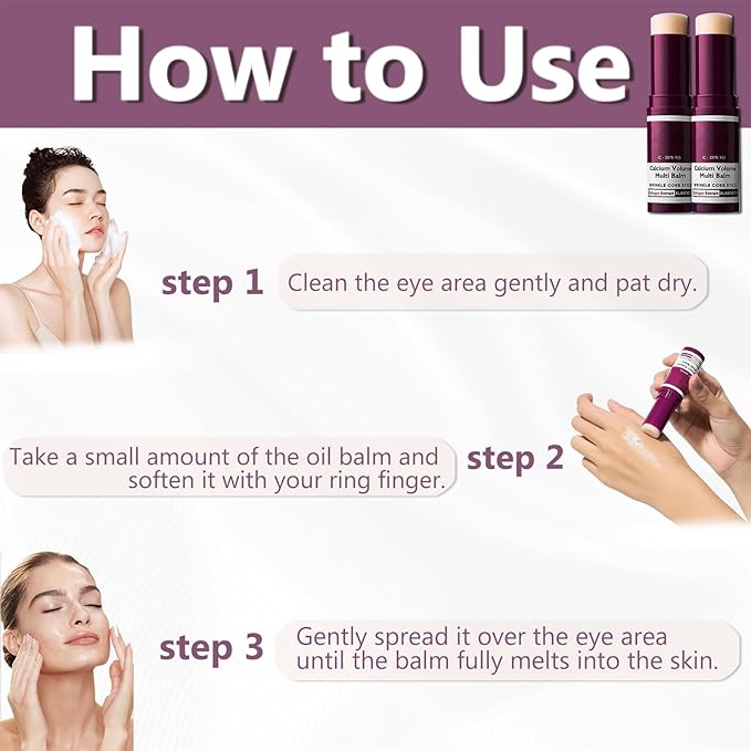 Calcium Multi Balm Stick - Korean Collagen Infused Moisturizer for Youthful, Firm Skin - Hydrating Wrinkle Treatment for Face, Neck & Eyes - 9g(2pcs)