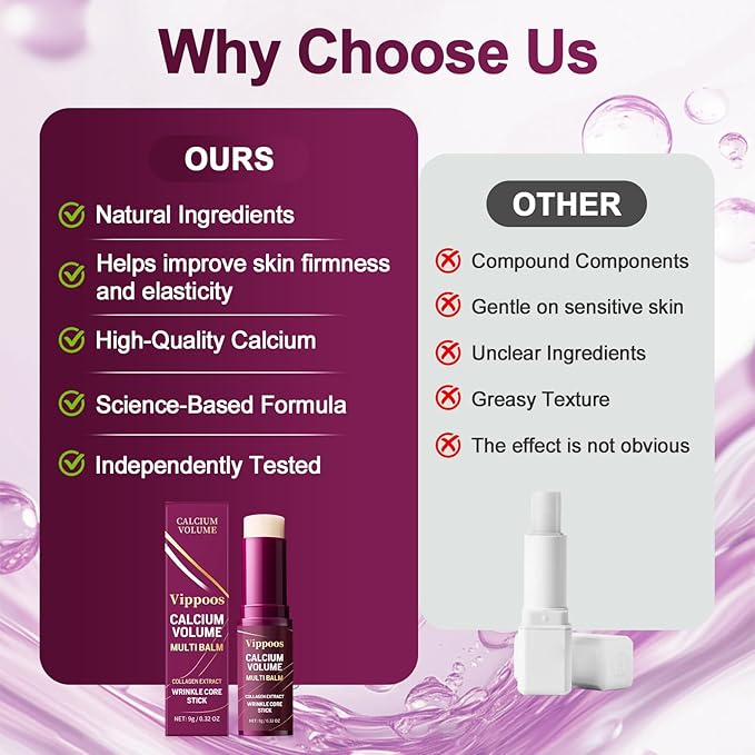 Calcium Multi Balm Stick- Calcium Volume Multi Balm,Korean Collagen Hydrating Stick, Anti-aging,Hydrating Cream, Hydration, Firm skin, Suitable for Face, Eyes, Neck,non-greasy,For All Skin Types