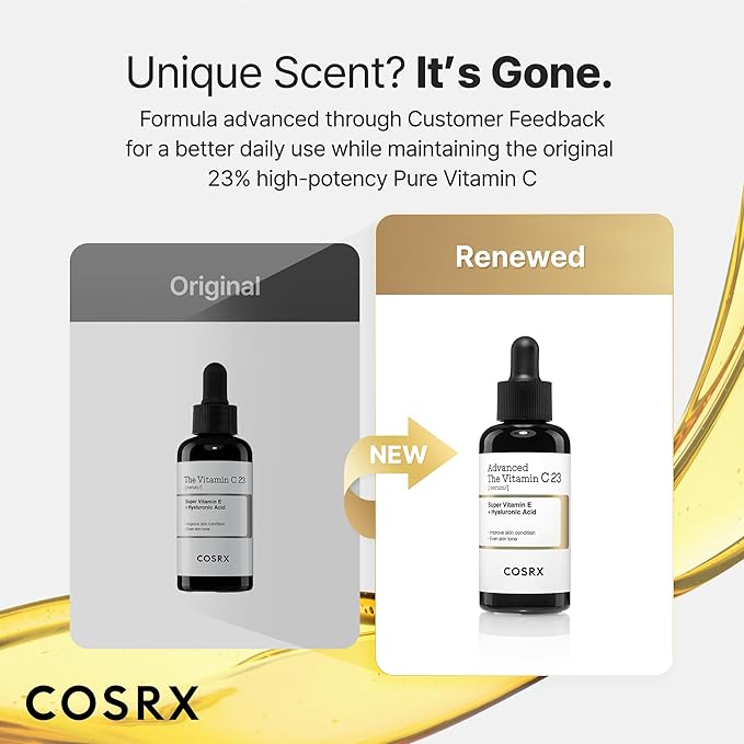 COSRX Advanced Pure Vitamin C 23% Serum with Vitamin E & Glutathione (Renewal), Korean Vitamin C Serum for Fine Lines, Uneven Skin Tone & Dull Skin, 0.67oz, Korean Skin Care