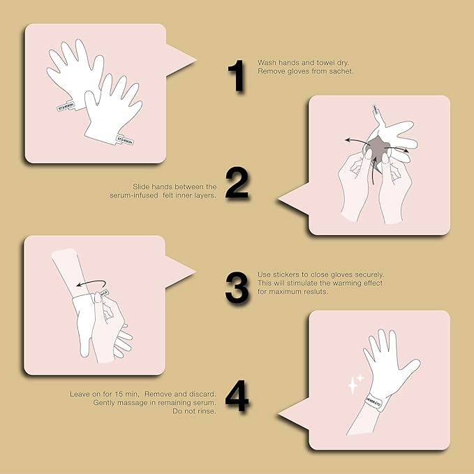 STARSKIN VIP Gold Mask Hand, Revitilizing Hand Mask for all Skin Types, Korean Skin Care, Hydrating and Moisturizing with Shea Butter and Bulgarian Rose Oil, K Beauty Skincare (4 Pack)