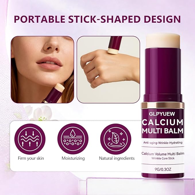 Cemenrete Calcium Multi Balm, Korean Collagen Moisturing Stick,Calcium Volume Multi Balm, Wrinkle Core Stick, cemenrete calcium multi balm anti-aging, sagging, wrinkles (Pack of 1)