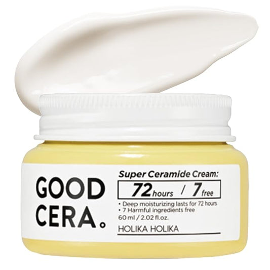 HOLIKA HOLIKA Good Cera Super Ceramide Cream | Soothing Facial Cream & Skin Moisturizer | Ceramide Cream Korean Moisturizer for Face | Deeply Nourishing Face Cream for Dry Skin 2.02 fl oz