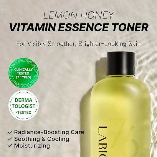 Lemon Honey Vitamin Essence Toner for Face – Hydrating & Soothing Facial Toner with Niacinamide, Vitamins C & E, Herbal Extracts for Refreshed, Dewy Skin, Korean Skin Care, 7.1 fl oz / 210ml