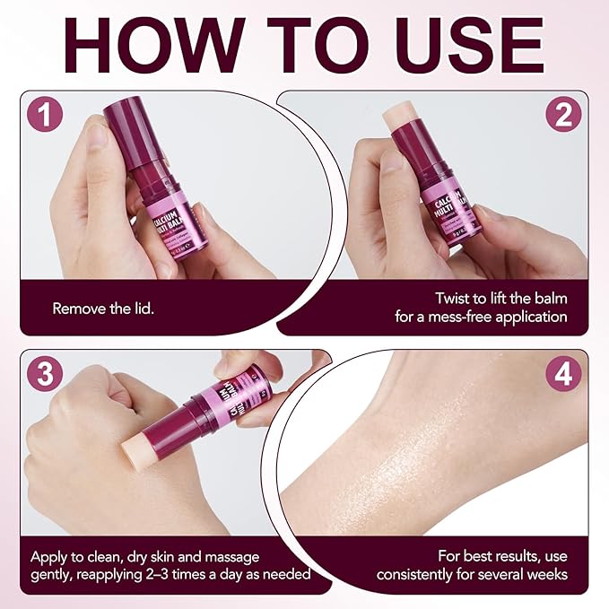 Calcium Multi Balm Stick 2pcs, Calcium Volume Multi Balm, Anti-Aging Korean Collagen Cream for Hydrating & Moisturizing, Firming & Lifting Skin of Face, Neck & Eyes