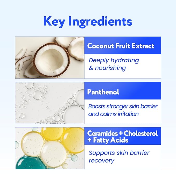 Coconut Hydro Barrier Cream | Soothing & Barrier Repair Moisturizer with Panthenol, Ceramide & Squalane | Non-Greasy, Fragrance Free Capsule Cream Korean Skin Care (80ml / 2.7 fl oz)