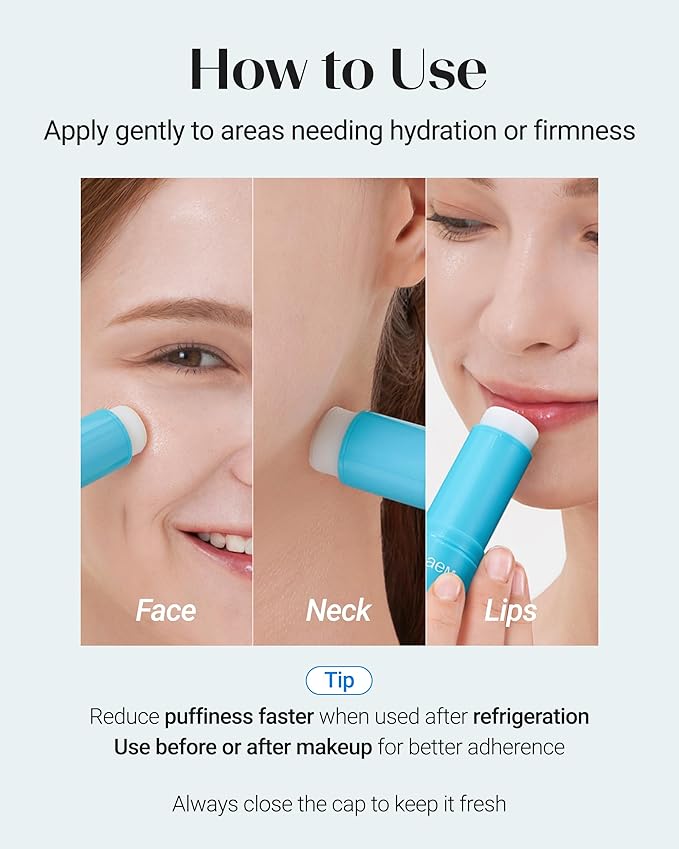 THESAEM Iceland Hydrating Eye Stick with Cute Bear Keyring Set - Cooling Balm for Dark Circles and Puffiness – Under Eye Treatment - Portable K-Beauty Charm for Bag & Pouch, Aqua Scent, 0.38oz