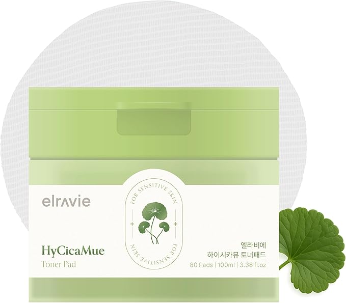 HyCicaMue Toner Pad(80 Pads) | Multi-Layer Hydration & Soothing for Redness | 7 Types of CICA, Vegan Mucin, Hyaluronic Acid | Removes Dead Skin Cells & Smooth, Clear Skin | Korean Skin Care