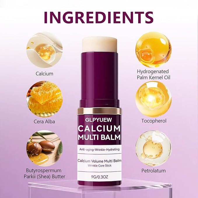 Cemenrete Calcium Multi Balm, Korean Collagen Moisturing Stick,Calcium Volume Multi Balm, Wrinkle Core Stick, cemenrete calcium multi balm anti-aging, sagging, wrinkles (Pack of 2)