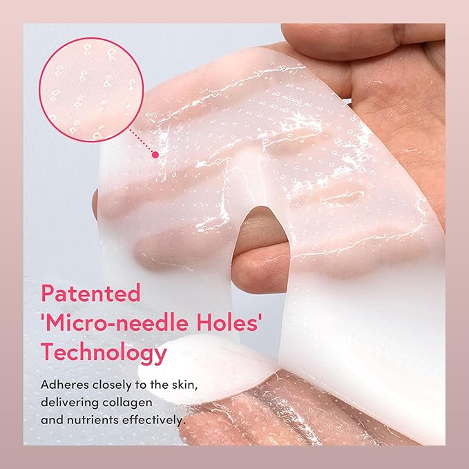 PRETTYSKIN Korean Hydrogel Sleeping Mask (5 Sheets) – 400 Dalton Collagen + Panthenol | Overnight Moisture & Firmness Support for Dry, Tired Skin