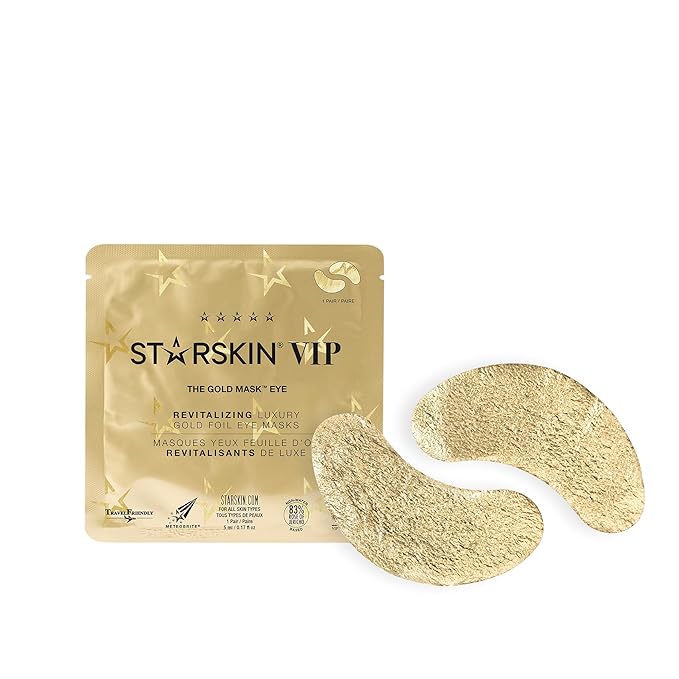 STARSKIN VIP Gold Mask Eye 5 Pack, Gold Undereye Mask Patches, Eye Masks for Puffy Eyes and Wrinkles, Revitalizing and Hydrating Eye Patches, For Dark Circles Under Eye Treatment, Korean Skincare
