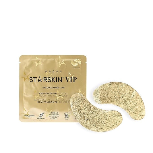 STARSKIN VIP Gold Mask Eye 5 Pack, Gold Undereye Mask Patches, Eye Masks for Puffy Eyes and Wrinkles, Revitalizing and Hydrating Eye Patches, For Dark Circles Under Eye Treatment, Korean Skincare