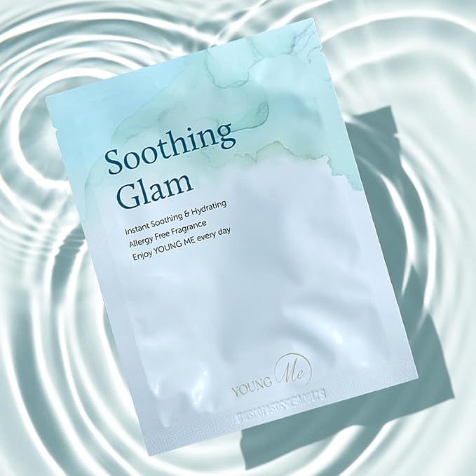 YoungMe Soothing Glam Facial Sheet Mask – 6-Pack | Hydrating & Moisturizing Korean Skin Care for Sensitive & All Skin Types