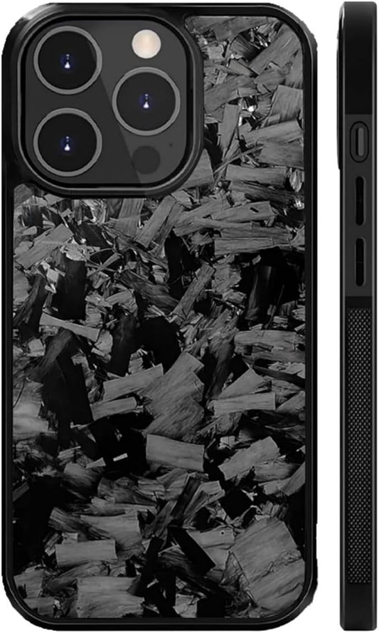 2025 New Forged Carbon Fiber Phone Case，Support Wireless Charging，Anti-Slip Sides，Magnetic All-Inclusive Protective Anti-Fall Case for iPhone 16 15 14 13 12 11 Pro Max (Black, 12 Pro Max)