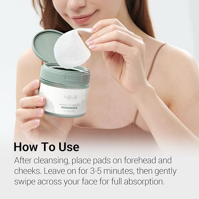 Soothing Calm Toner Pad, Daily Gentle Exfoliating & Hydrating Facial Pads for Intense Soothing Care, Heartleaf Extract and CICA for Sensitive Skin Safe, Korean Skincare (60 Pads)