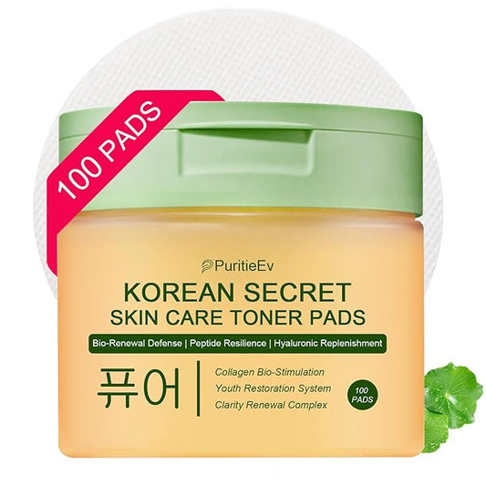 Korean Skin Care Toner Pads Snail Mucin Toning Polish Pads - Facial Skincare for Dark Spots, Wrinkles & Dull Skin - Hydrating Facial Treatment - 100 Count