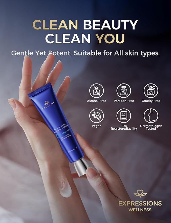 Retinol Eye Cream for Dark Circles with Caffeine Peptides Niacinamide Tranexamic Acid, Under Eye Cream for Puffiness and Eye Bags, Hydrating Firming Korean Eye Care 1.06 oz Silver