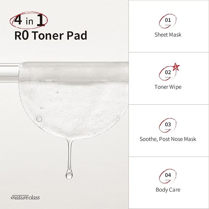 R0 Exfoliating Toner Pads – Hydrating Face Pads for Pore Care, Hyaluronic Acid, Korean Skin Care, Sensitive Dry Skin, Rice Water, Vegan, 80 Count