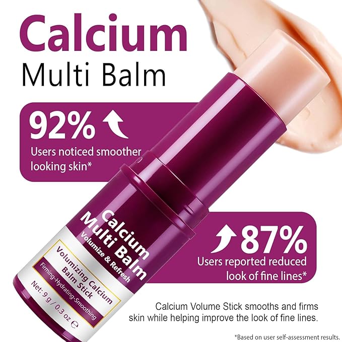 Calcium Multi Balm Stick for Anti-Wrinkles/Aging/Sagging, Hydating & Lifting, Korean-SkinCare Multi Balm Enriched with Calcium & Collagen for Lip, Eyes, Neck, Face | 9g