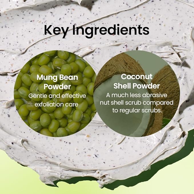 beplain Mung Bean Pore Clay mask (4.05 fl oz /120ml) | Fragrance-Free | Wash Off Mask for Blackhead & Whitehead Care | Quick 3 Minute to Gently Cleanse, Exfoliate and Tighten Pores | Korean Skincare