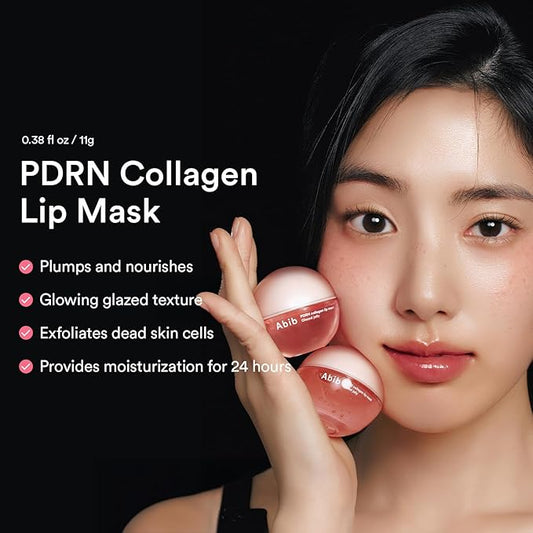 Abib PDRN Collagen Lip Mask Glazed Jelly 0.38 fl oz | Korean Lip Butter Balm Overnight Sleeping Mask Hydrating Care Moisturizer Treatment for Flakey, Dry Lips