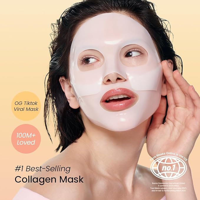 BIODANCE Bio-Collagen Real Deep Mask, Hydrating Overnight Hydrogel Mask, Pore Minimizing, Plumping, Elasticity Improvement, Korean Skin Care, Gifts for Women | 1.19oz(34g) x 16ea