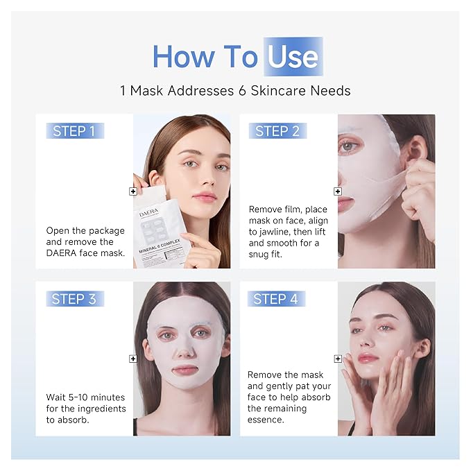 DAERA Korean Brightening Cream Face Mask (5 Sheets) – Dark Spot Correcting & Hydrating Sheet Mask, Firming Glow Mask with Botanicals, Gentle for Sensitive Skin