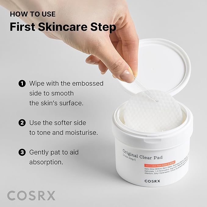 COSRX BHA Toner Pads, 70 Sheets, Exfoliating Pads for Dead Skin & Blackheads, Minimize Pores, Prevent Breakouts, Improve Skin Texture, Korean Skin Care
