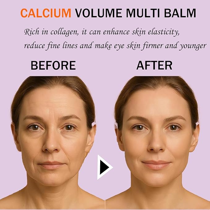2 Pcs Calcium Multi Balm, Calcium Volume Multi Balm – Korean Collagen Moisturizing Stick for Anti-Aging, Hydrating & Firming Treatment with Vitamin E – Suitable for Eyes, Face, Neck, All Skin Types