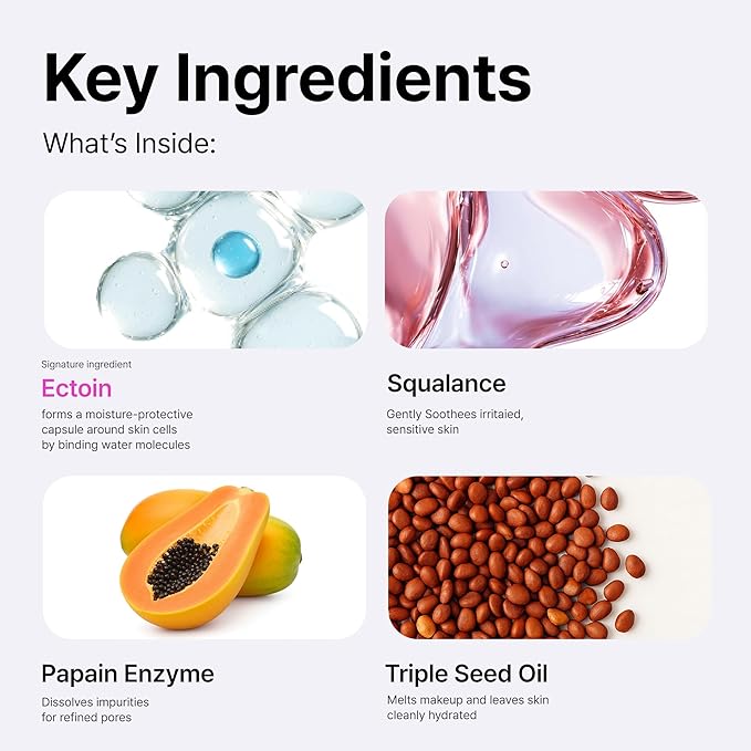 OVERLAPS Pink Desert Ectoin Cleansing Oil | Lightweight Oil Cleanser for Face, Waterproof Makeup Remover, Pore Sweeping Korean Skin Care for Oily & Sensitive Skin, 6.76 fl oz