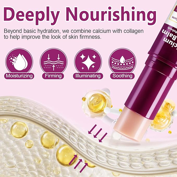 2 Pack Calcium Multi Balm Stick for Anti-Wrinkles/Aging/Sagging, Hydating & Lifting, Korean-SkinCare Multi Balm Enriched with Calcium & Collagen for Lip, Eyes, Neck, Face | 9g