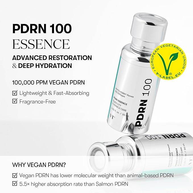 VT COSMETICS Bundle PDRN Essence 100 & PDRN Essence Stick Balm, Glow Serum & Collagen Multi Balm, Wrinkle Care, Firming & Anti-Aging, Hydrating, Skin Restoration, Korean Skincare