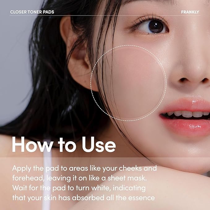 FRANKLY Pore Closer Toner Pads l Rice Jelly Pads with 9 Peptides, Vegan Collagen, Rice Extract l Pore Minimizer l Hydrating for All Skin Types l Korean Skin Care | 70 Count