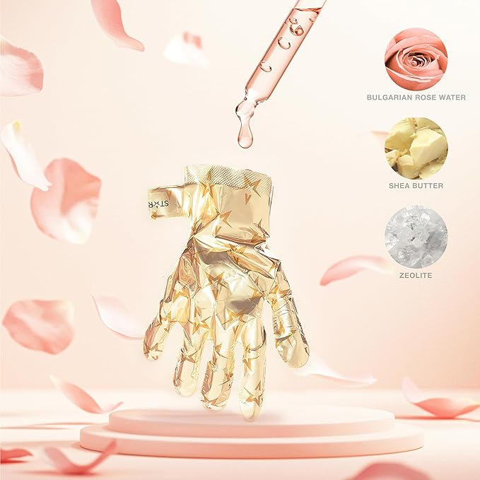 STARSKIN VIP Gold Mask Hand, Revitilizing Hand Mask for all Skin Types, Korean Skin Care, Hydrating and Moisturizing with Shea Butter and Bulgarian Rose Oil, K Beauty Skincare (1 Pack)