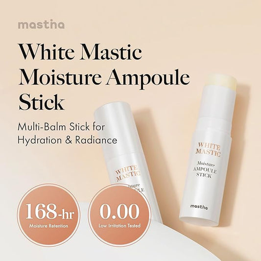 MASTINA White Mastic Wrinkle Bounce Multi Balm Stick (0.35oz), Korean Anti-Aging Face Balm with Mastic & Vegan Collagen for Fine Lines, Neck Wrinkles & Radiant Glow, On-the-Go Hydration