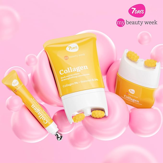 7DAYS AH-8 Neck Firming Cream with Roller - Korean Anti Aging Face Moisturizer with AH8 & Collagen, 2-in-1 Tightening & Lifting Neck Cream & Face Cream with Peptide Complex, Wrinkle Care | 1.35 fl oz