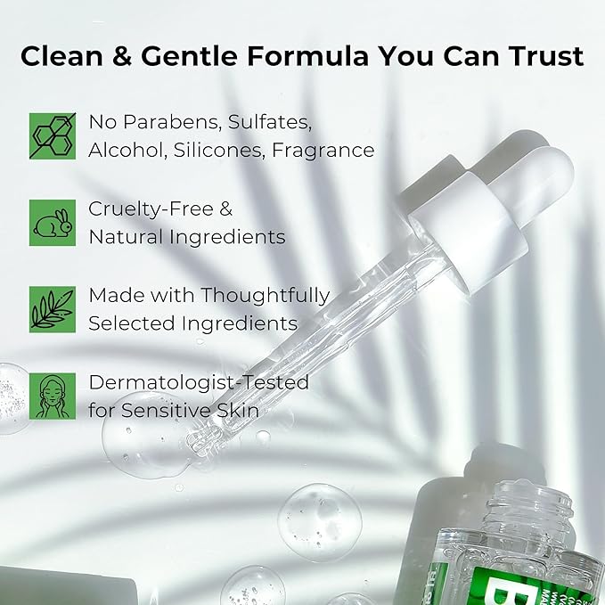 BMBCO The Cica Serum – Calming & Balancing Ampoule for Sensitive Skin | Vegan Korean Skincare with Tiger Grass – 30ml / 1.01 fl oz