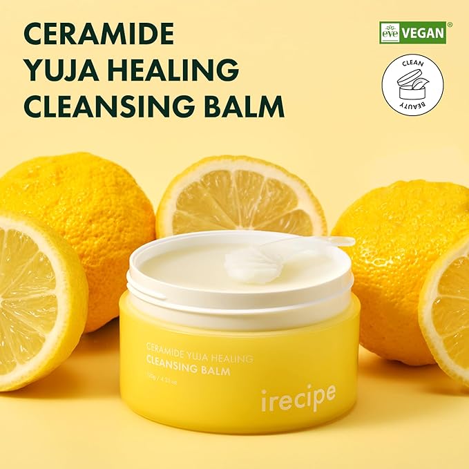 Ceramide Yuja Makeup Cleansing Balm with Travel Size | Deep Cleansing All-in-One Korean Face Cleanser, Makeup Remover, Zero Irritation, Blackheads Remover, Clean Beauty, Vegan (135g / 4.76oz)