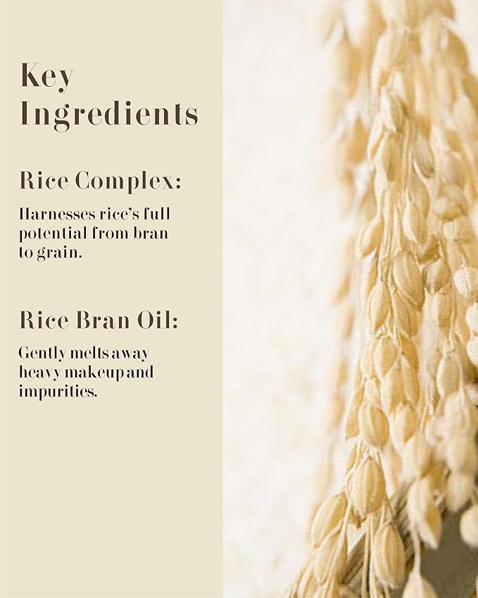 Rice Bran Cleansing Oil (6.8fl oz) - Korean Waterproof Makeup Remover, Deep Cleanser for Oily Skin. Gentle Formula, Residue-Free for Sensitive Skin