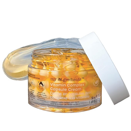 masque BAR My Ingredients Vitamin C Capsule Face Moisturizer, 3d Capsule Cream with Shea Butter, Niacinamide, Boba Vitamin C cream, Capsules for wrinkles, Korean Skin Care, 50ml