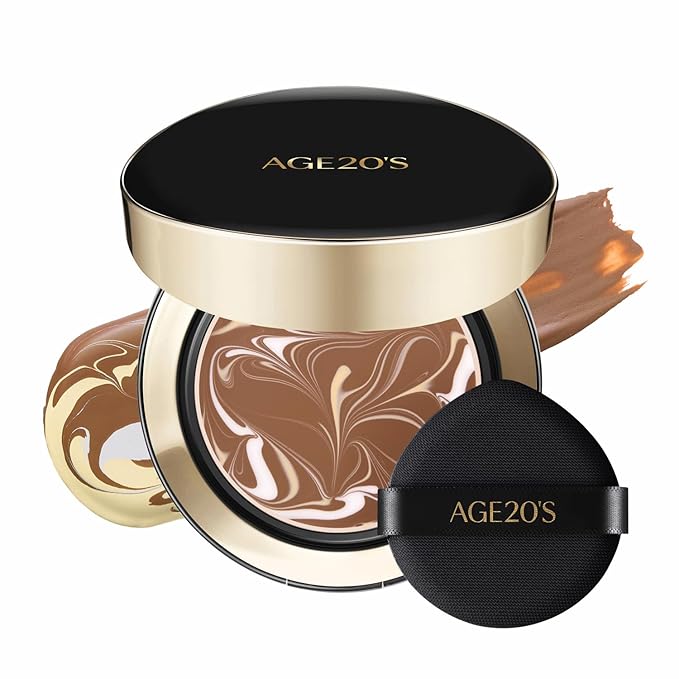 [Vegan] AGE20'S Signature Essence Pact | Pack of 1 | 35N CAPPUCCINO | Korean Cushion Foundation | Cream Foundation, Dewy & Glow Finish, Natural Coverage, SPF 50+