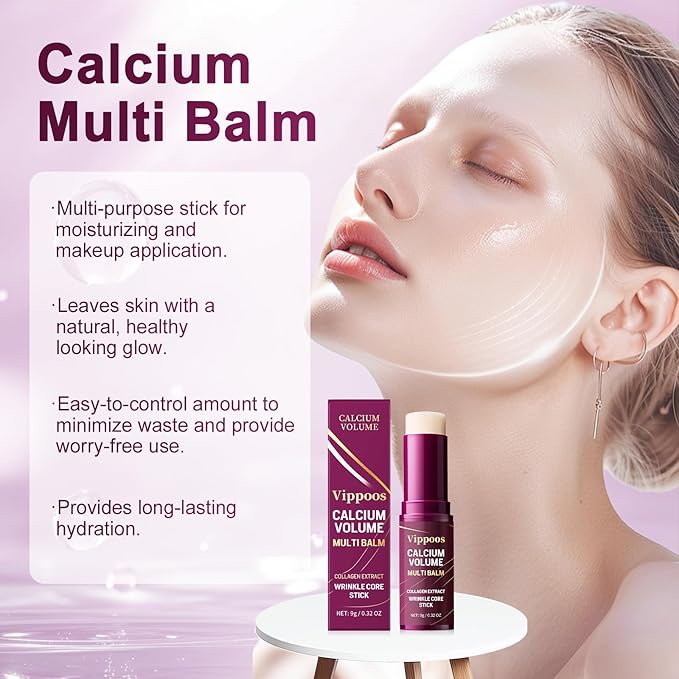 Calcium Multi Balm Stick- Calcium Volume Multi Balm,Korean Collagen Hydrating Stick, Anti-aging,Hydrating Cream, Hydration, Firm skin, Suitable for Face, Eyes, Neck,non-greasy,For All Skin Types