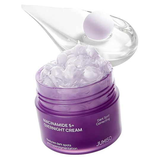 JUMISO Niacinamide 5+ Overnight Capsule Cream (50ml/1.69 fl oz) – Melting Capsule Sleeping Mask, 5% Niacinamide + 1% TXA + Glutathione, Tone Appearance Care for Glass Skin, Korean Skincare