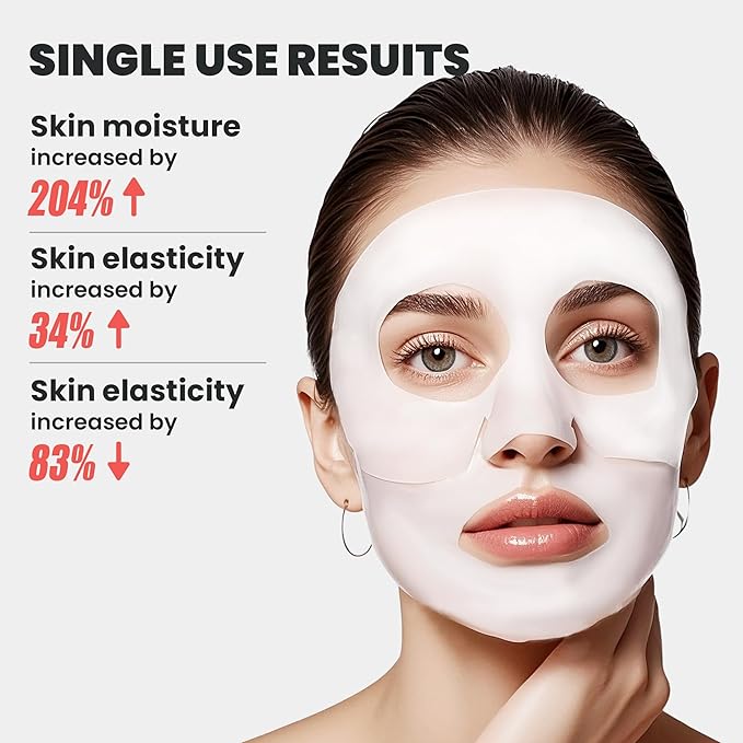 Dianzan Korean Overnight Bio-Collagen Mask, Deep Moisturizing, Firming, Glowing Glass Skin Mask, Brings Glass-Like Glow, Shrinks Pores, Diminishes Fine Lines, Gentle on Sensitive Skin, 35g x 4ea