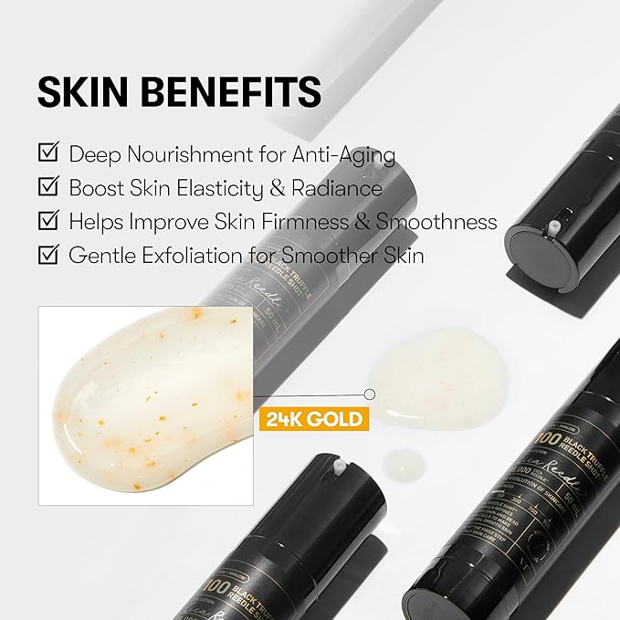 VT COSMETICS Black Truffle Reedle Shot 100 Serum with Black Truffle Extract & 24K Gold Spicule Microneedling Formula, Korean Skincare, 1.69 fl oz(50ml)